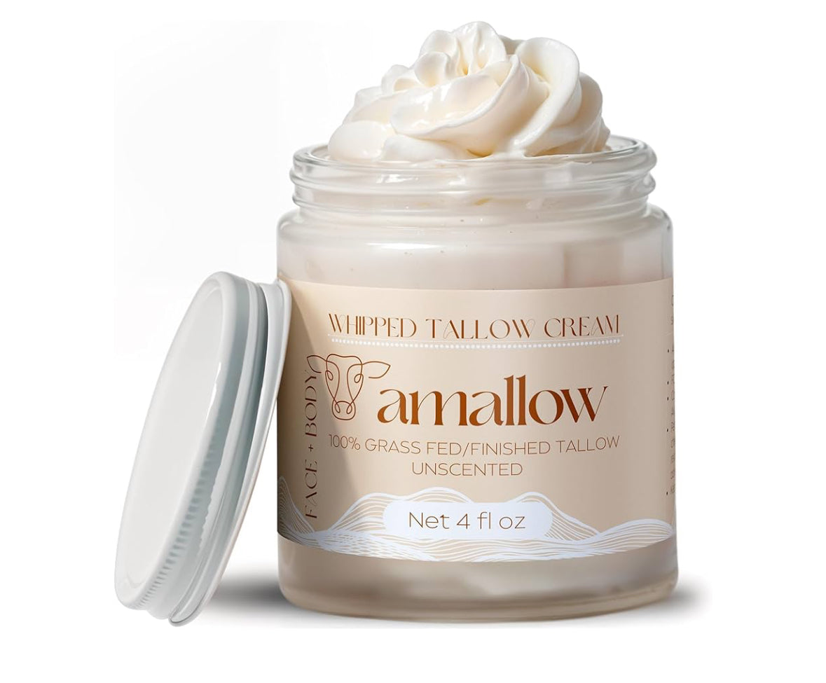 Amallow 100% Grass Fed Beef Tallow for Skin Care - Unscented Moisturiser