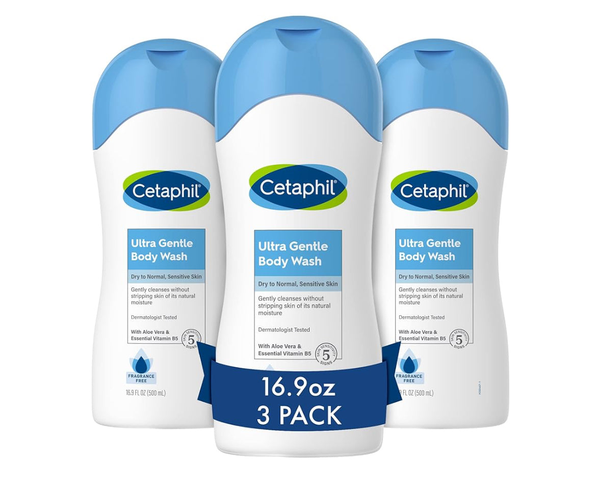 Cetaphil Ultra Gentle Refreshing Body Wash Pack of 3