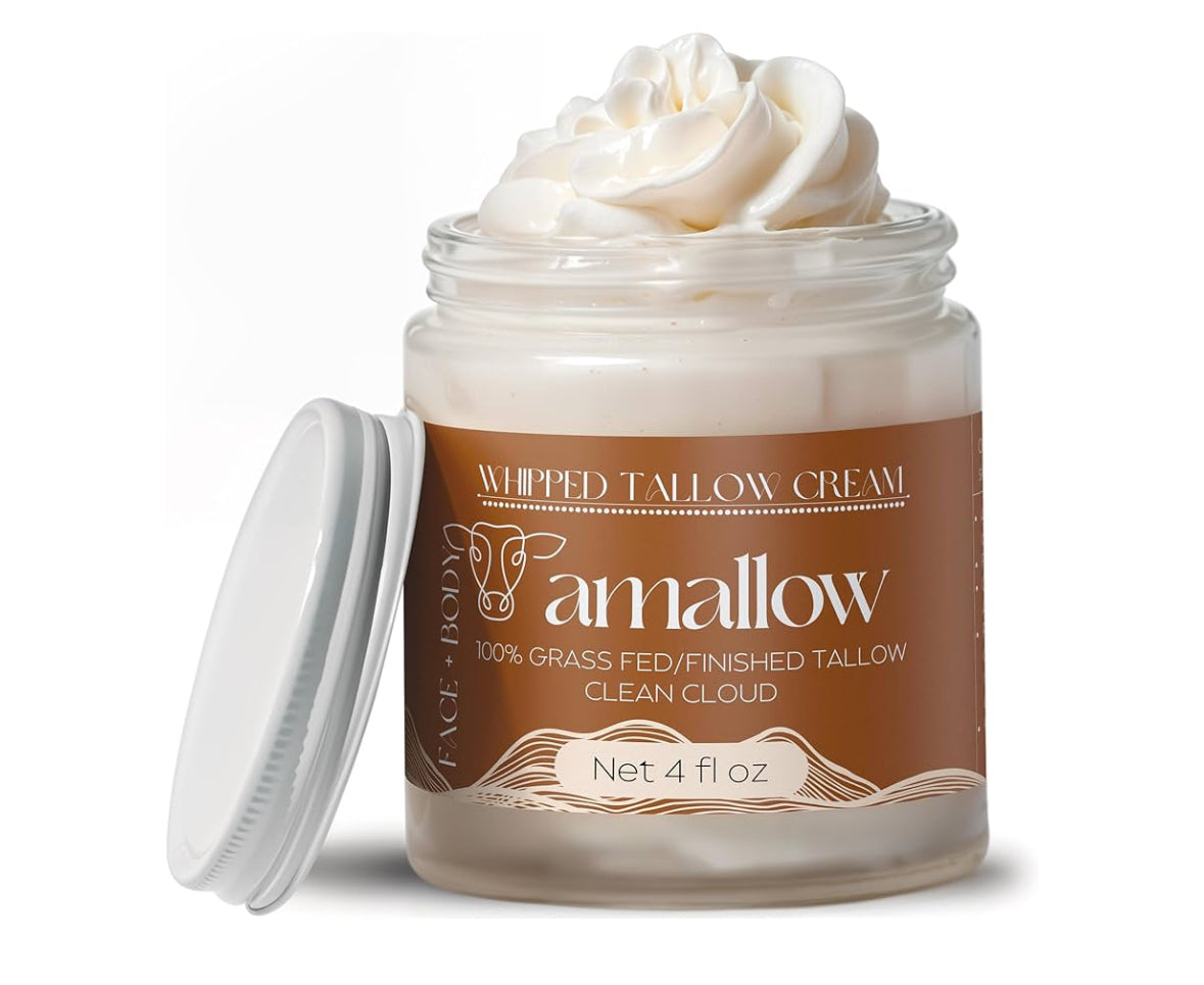 Amallow 100% Grass Fed Beef Tallow for Skin Care - Clean Cloud Moisturiser