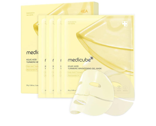 Medicube Kojic Acid Turmeric Brightening Gold Jelly Gel Mask Pack of 4