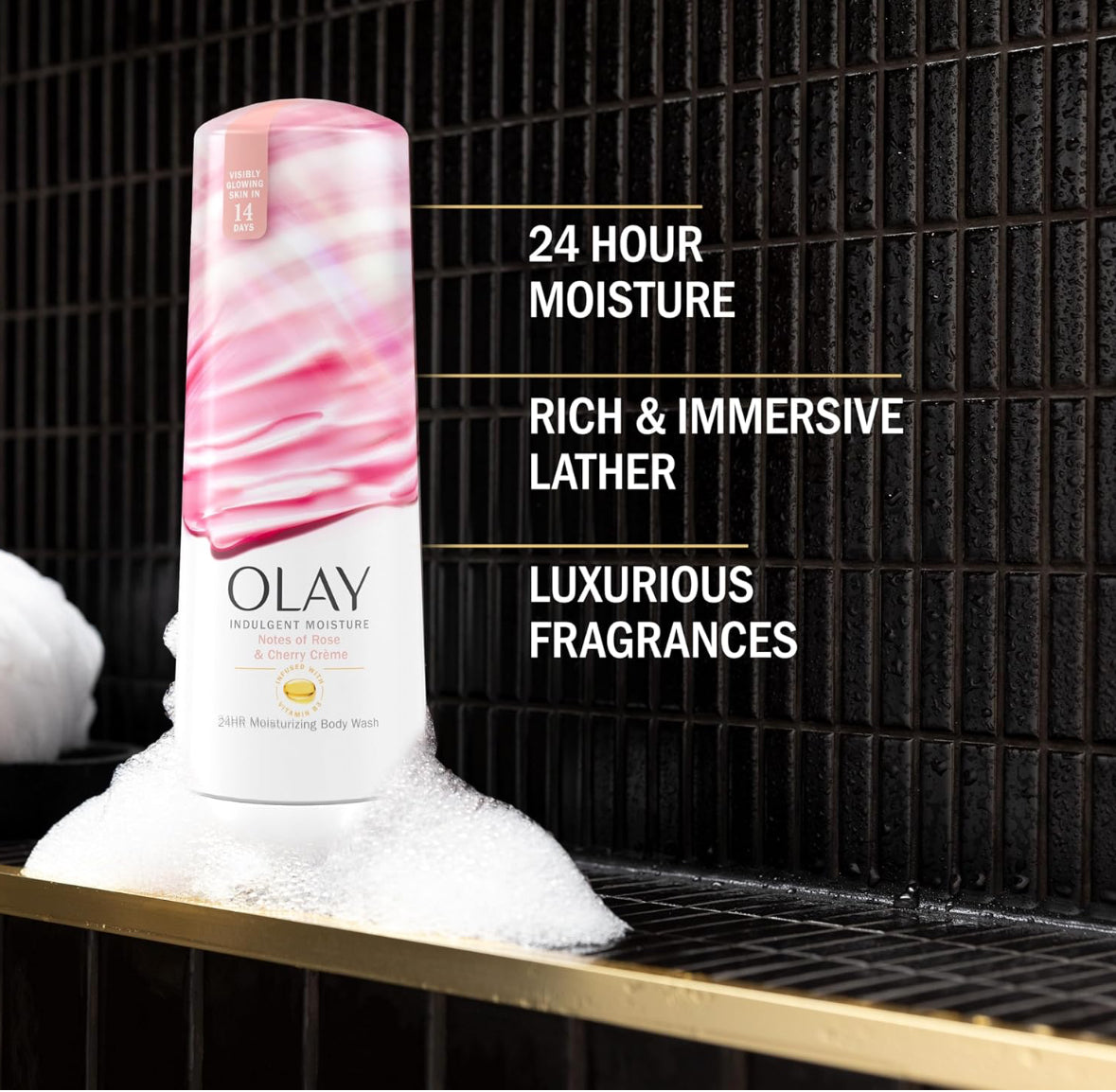 Olay Body Wash Indulgent Moisture Vitamin B3 Complex Body Wash - Rose & Cherry
