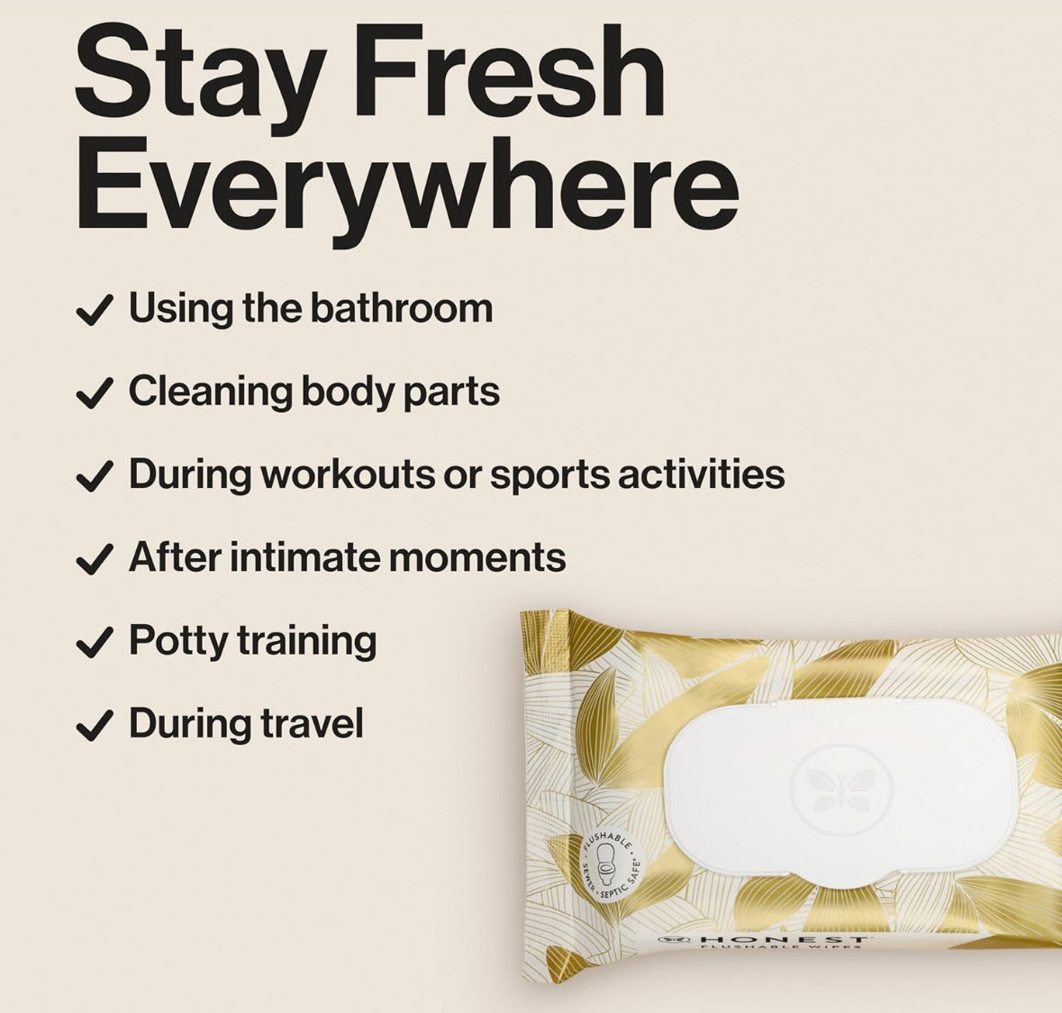 The Honest Company Flushable Wipes for Sensitive Skin - 126 Count