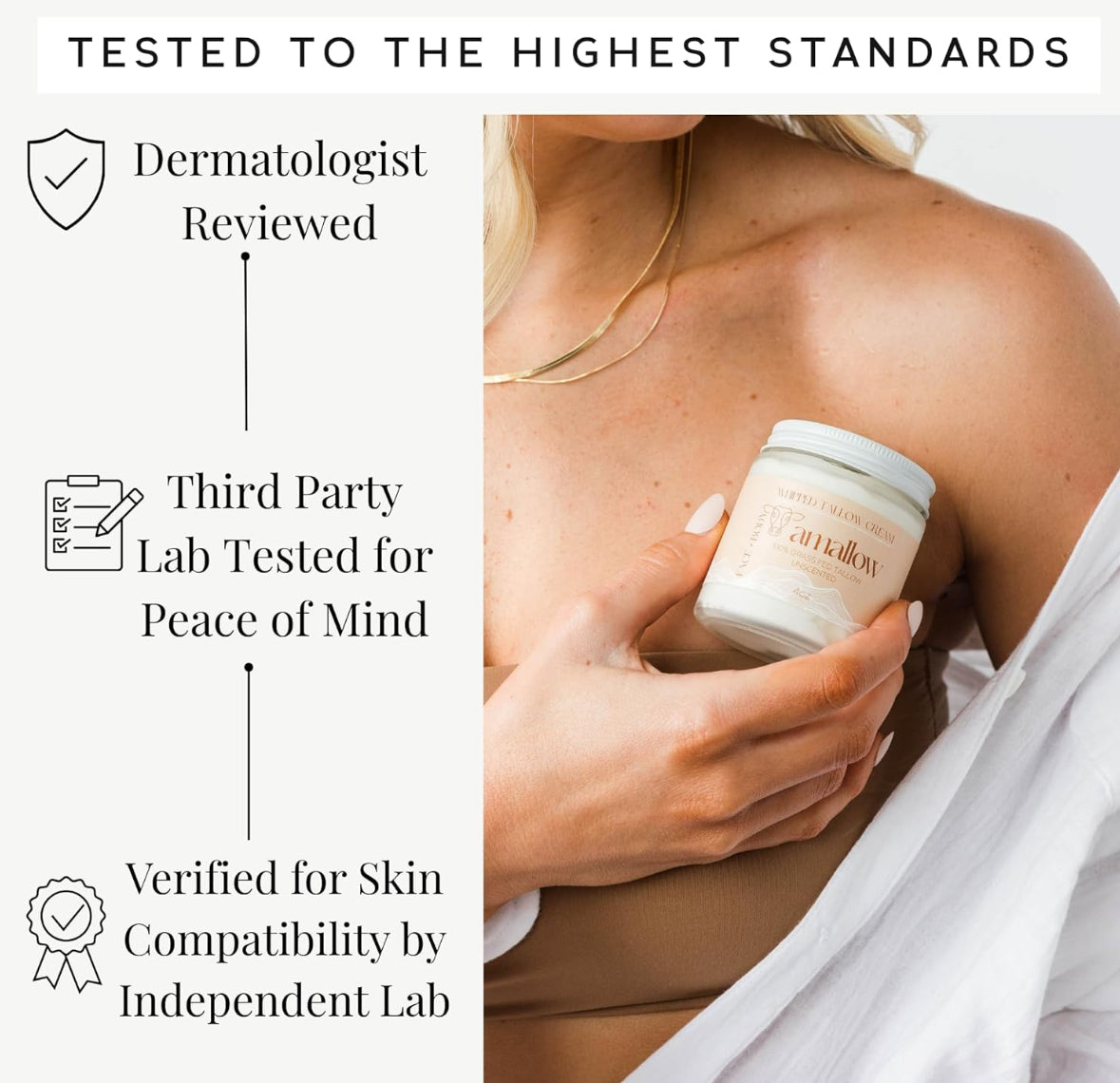 Amallow 100% Grass Fed Beef Tallow for Skin Care - Clean Cloud Moisturiser