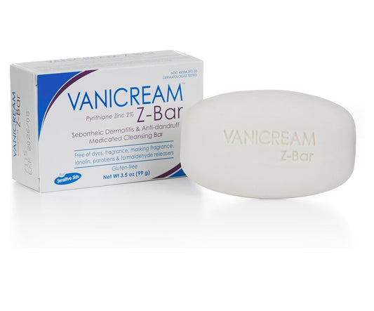 Vanicream Z-Bar Seborrheic Dermatitis & Anti-dandruff Medicated Cleansing Bar 2% Pyrithione Zinc