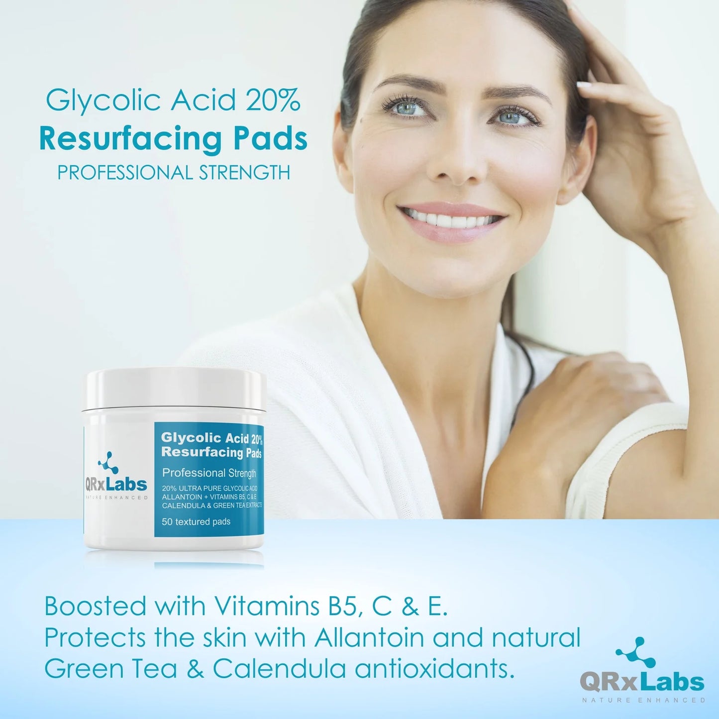 QRxLabs Glycolic Acid 20% Resurfacing Pads